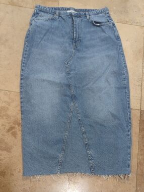 Cotton On Medium Blue Straight Denim Skirt